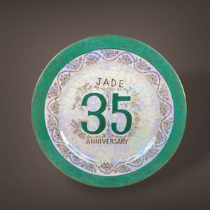 Norcrest Jade 35th Anniversary Plate Fine China Japan Midcentury Vintage